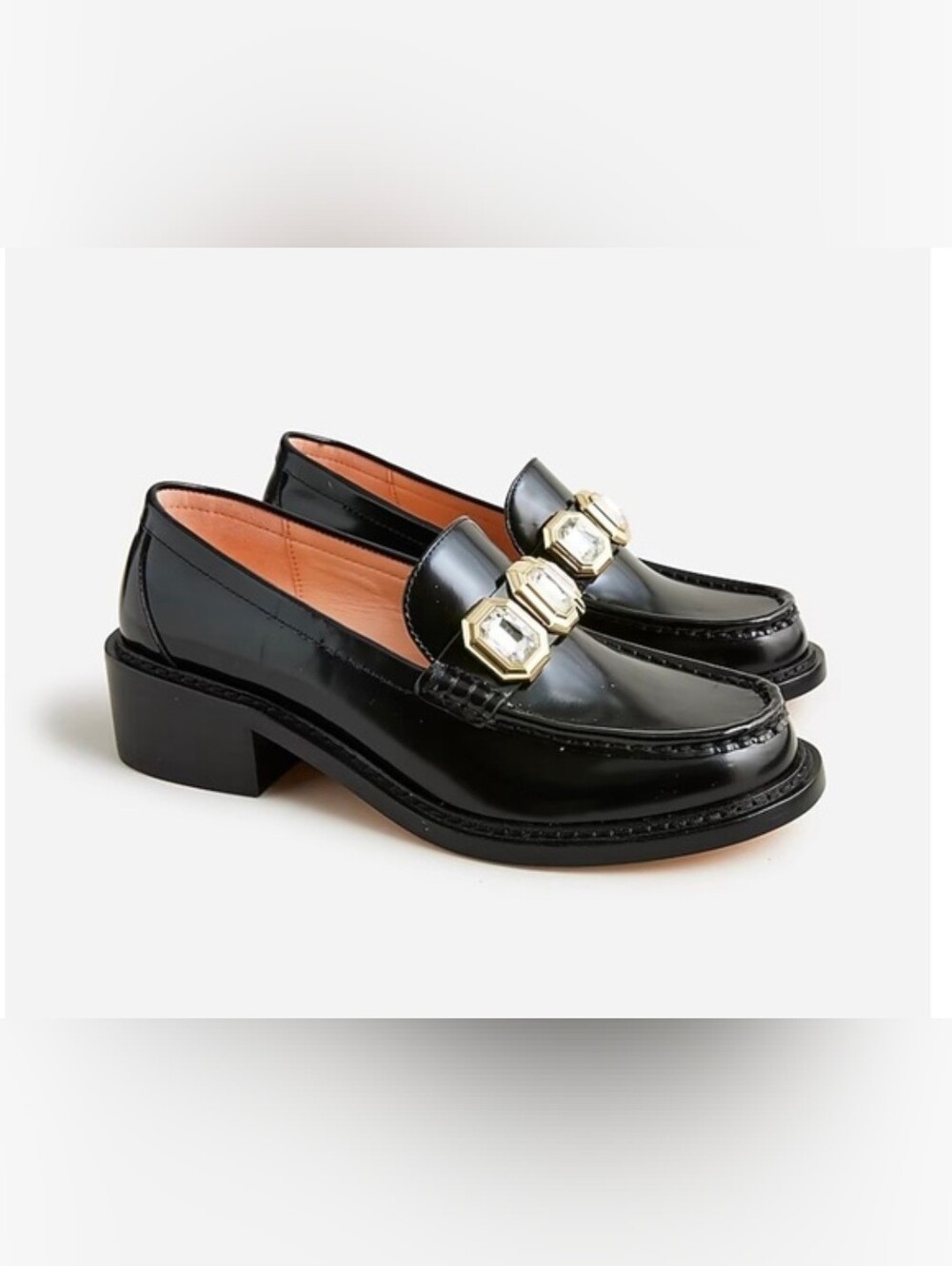 Jeweled Loafers in Spazzolato Leather Sz 8